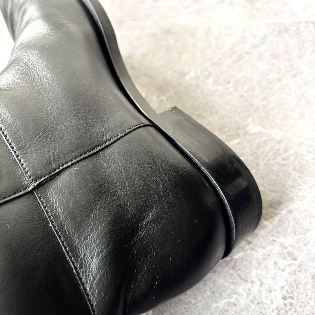 ネブローニ レザー ロングブーツ 37 ブラック NEBULONI E. 本革