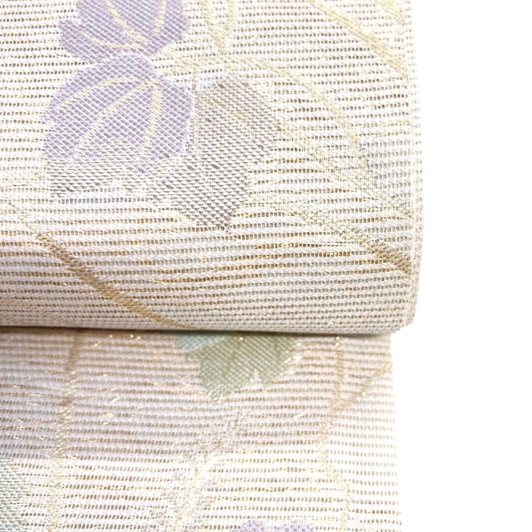 袋帯　夏用　絽　リーフ　観世水　夏着物　着物　042a d