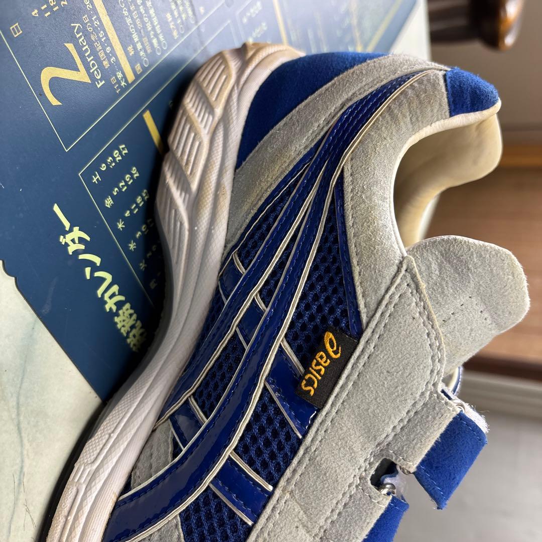 アシックスオーダーシューズ 青/灰色 ベルクロ