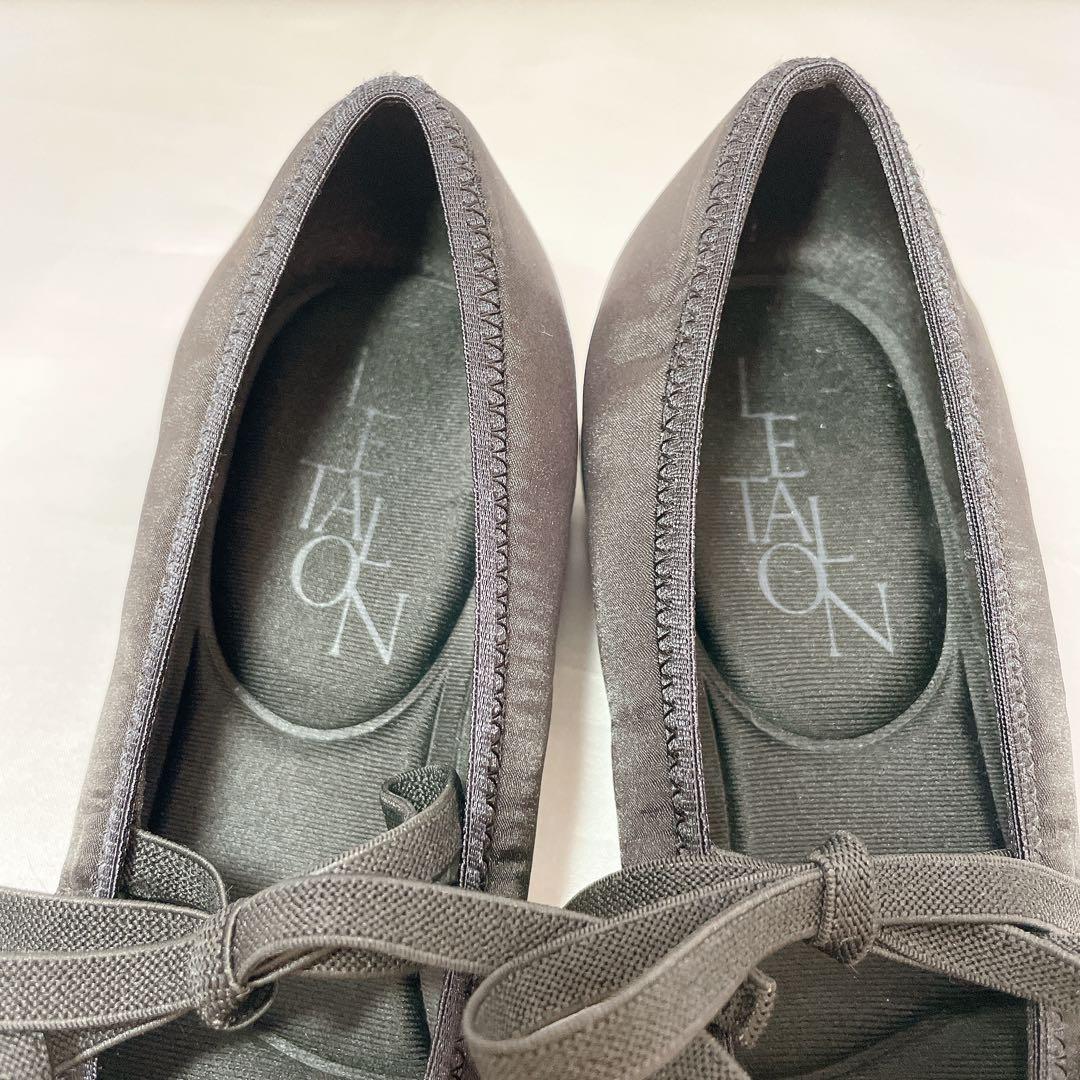 美品✨　ルタロン　ダブルリボンバレリーナ　【24.5】ブラック