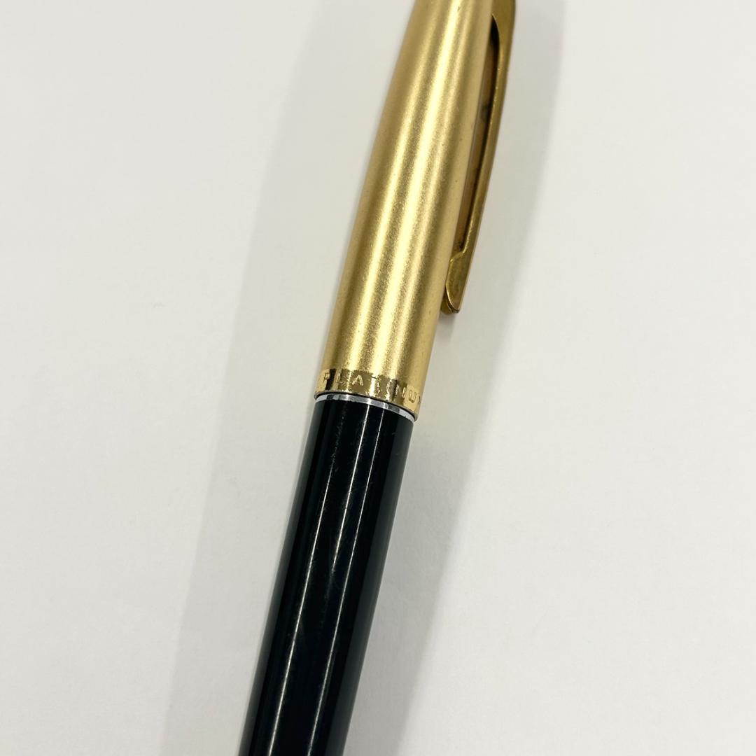 PLATINUM プラチナ 万年筆 ペン先14K ブラック×ゴールド キャップ式