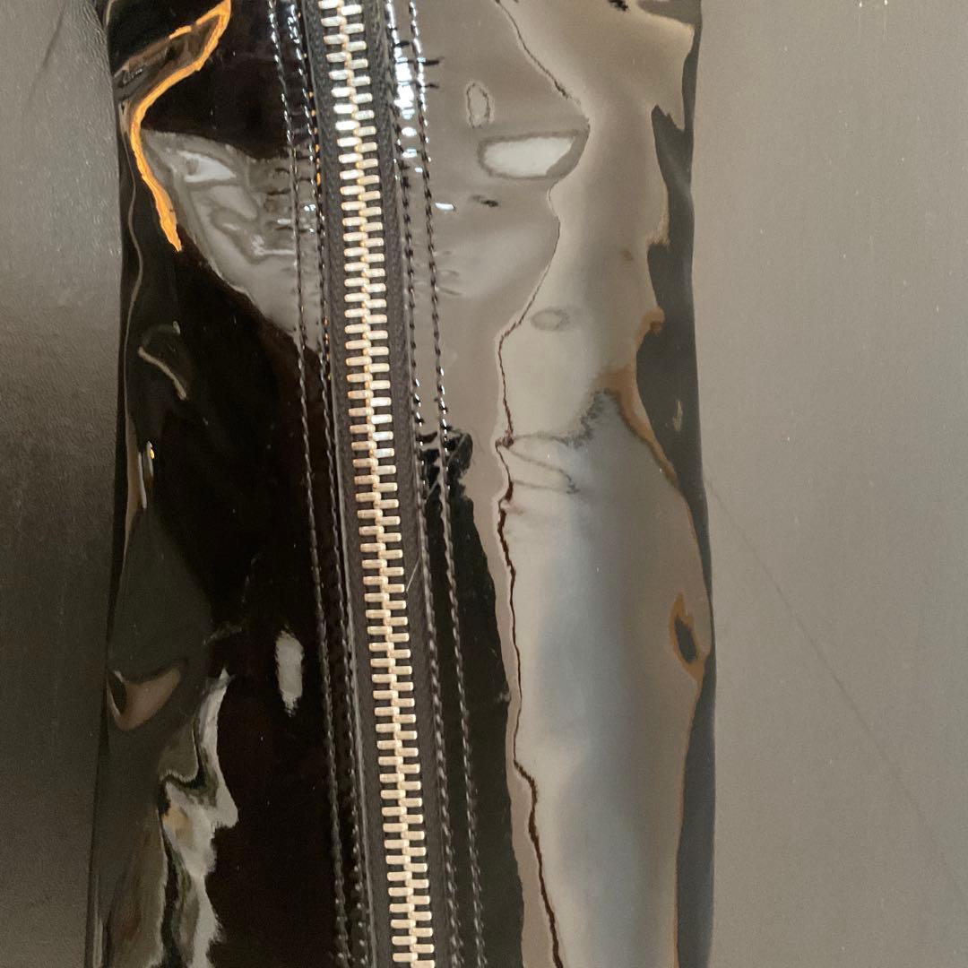 専用CHANEL ブラック パテントレザー ロングブーツ３７(23、5〜24cm