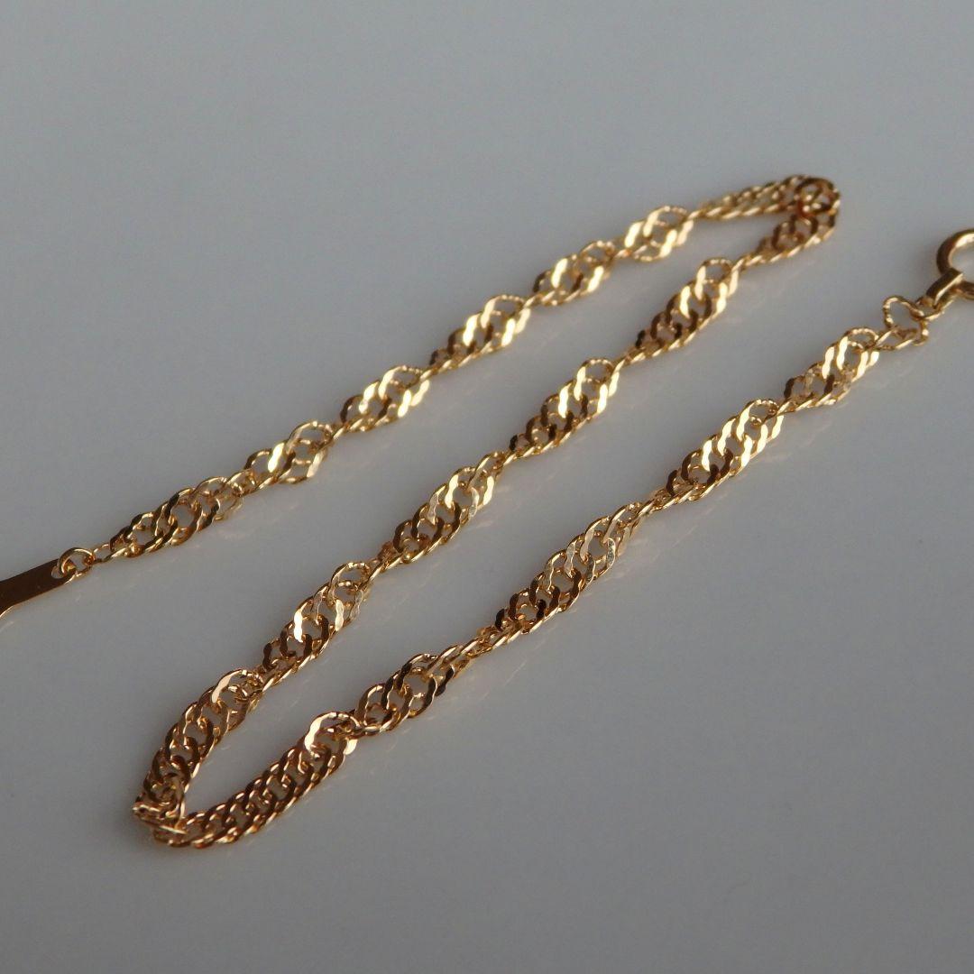 ponyo　k18ブレスレットアンクレット　スクリューチェーン　2.4㎜幅