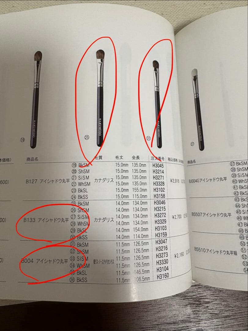 白鳳堂　化粧筆セット　ケース付き