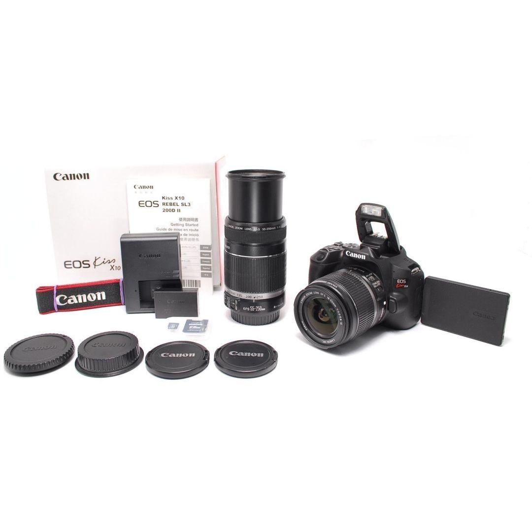 ❤即購入1000円OFF❤ キャノン Kiss X10 手ブレ補正 ダブルレンズ