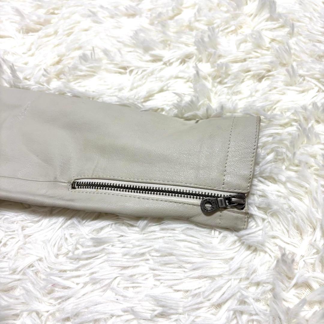 【美品】ハーレーダビッドソン　レザージャケット　レディース　オフホワイト