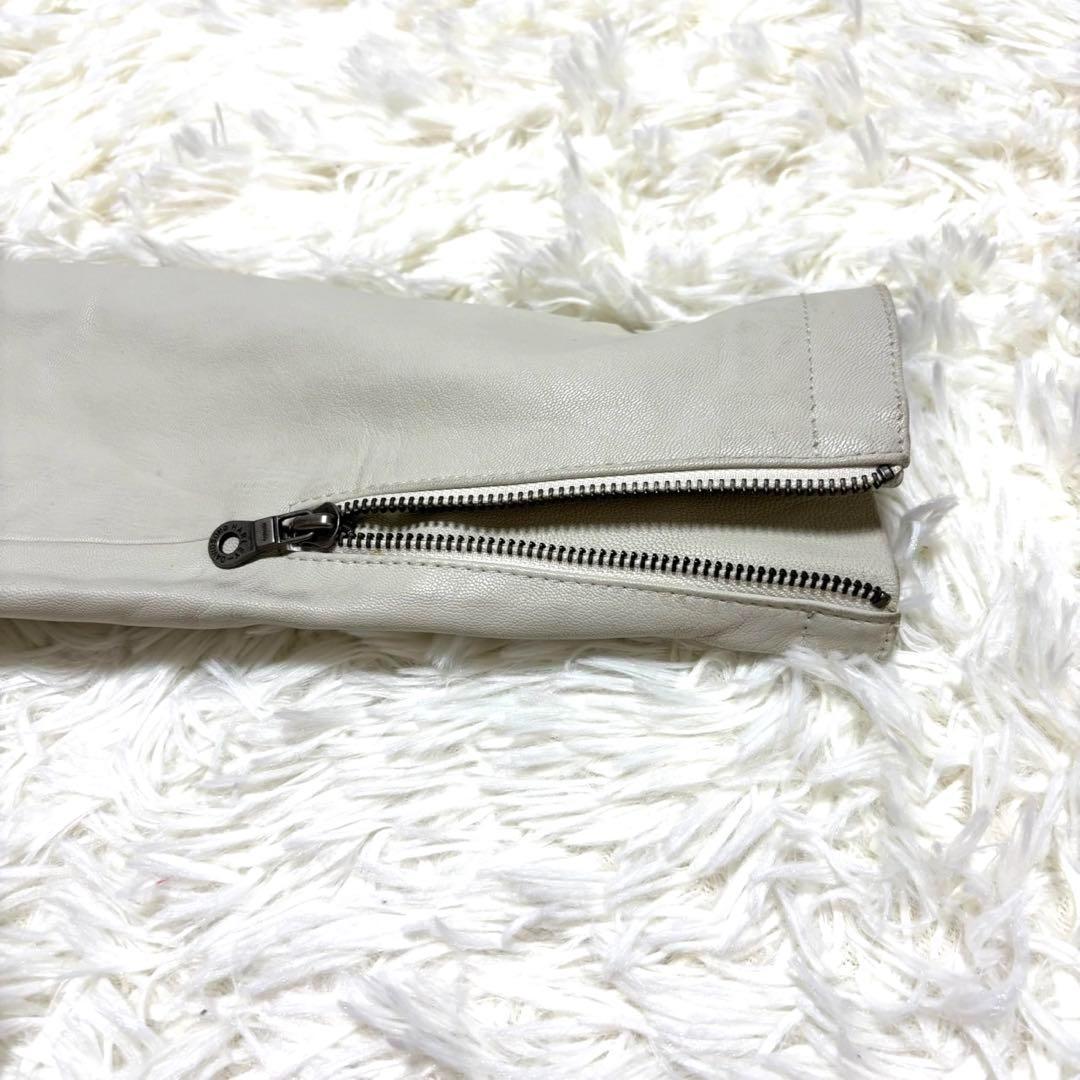 【美品】ハーレーダビッドソン　レザージャケット　レディース　オフホワイト