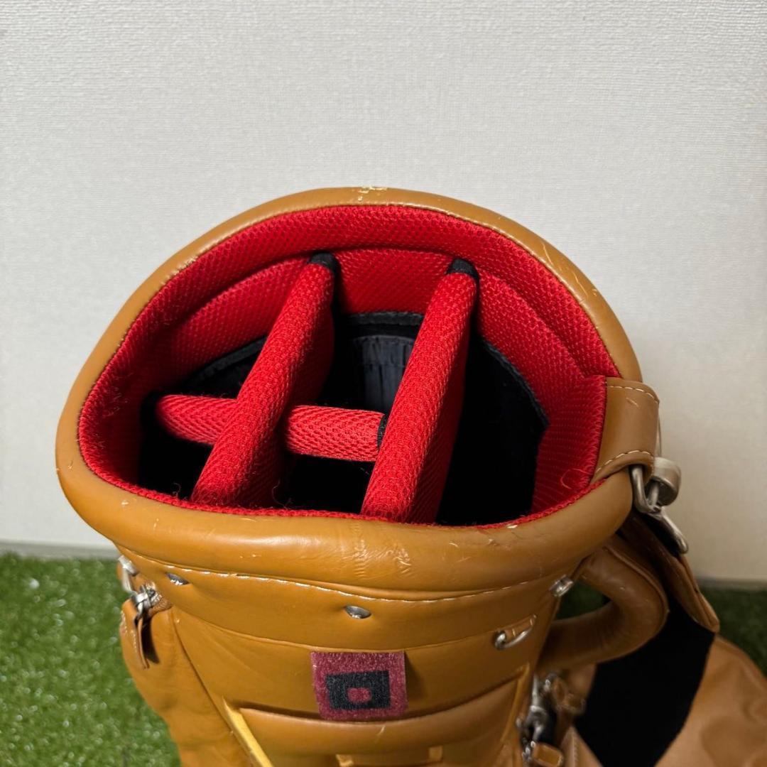 ONOFF オノフ キャディバッグ ゴルフバッグ ソフトタッチ本革調 キャメル色