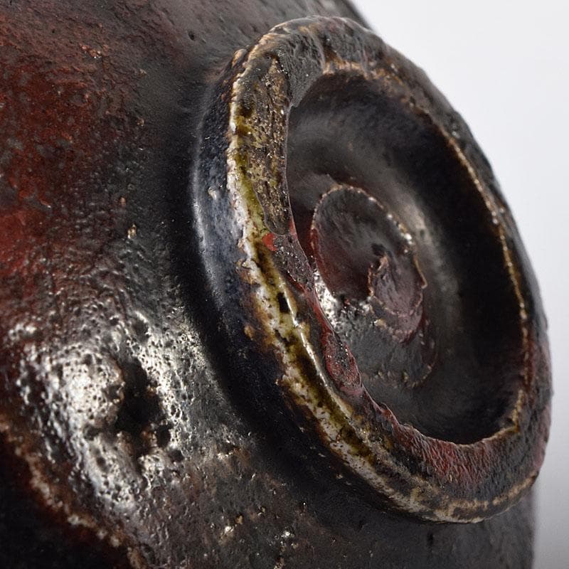 Gojyo 茶道具　楽吉左衛門作　黒楽筒茶碗　仕覆付　共箱　M　R8725