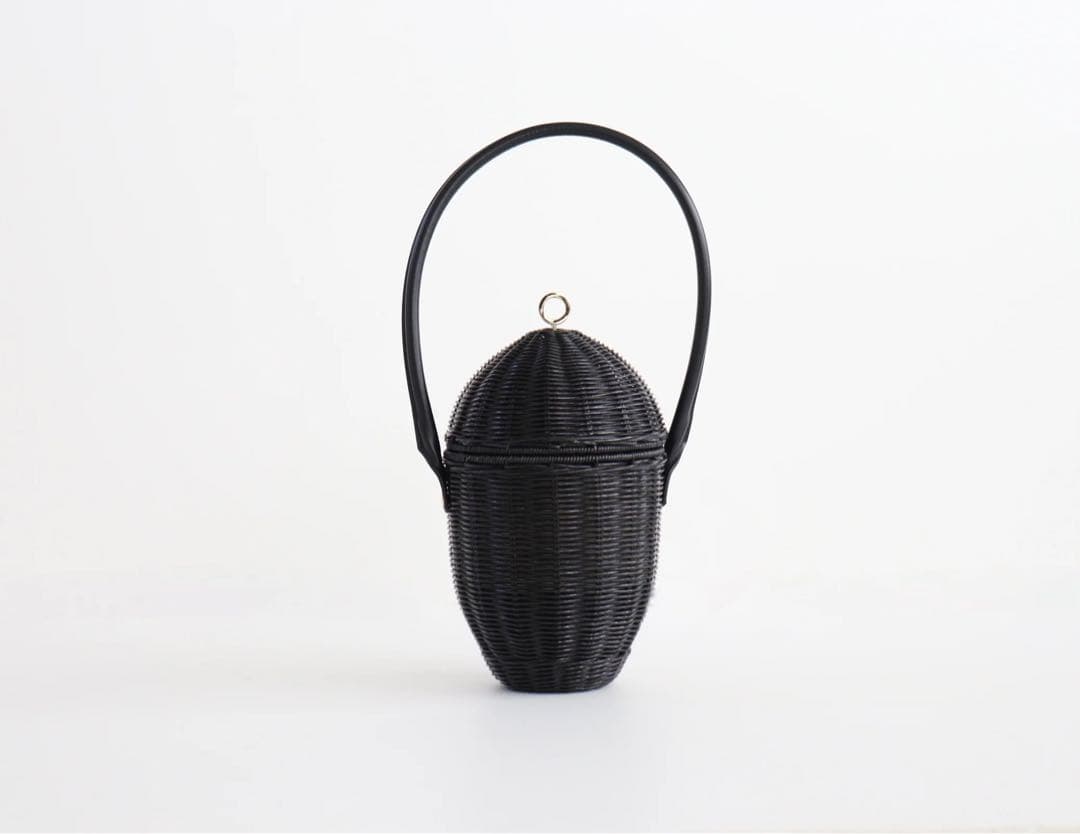 jingle どんぐりラタンバッグ　girlish カゴバック　リボン付き