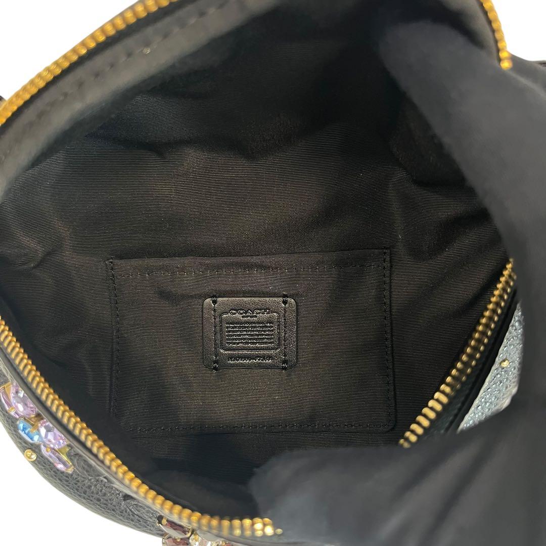 極美品✨ コーチ ボディバッグ 2way レザー ストーン 黒 海外限定 レア
