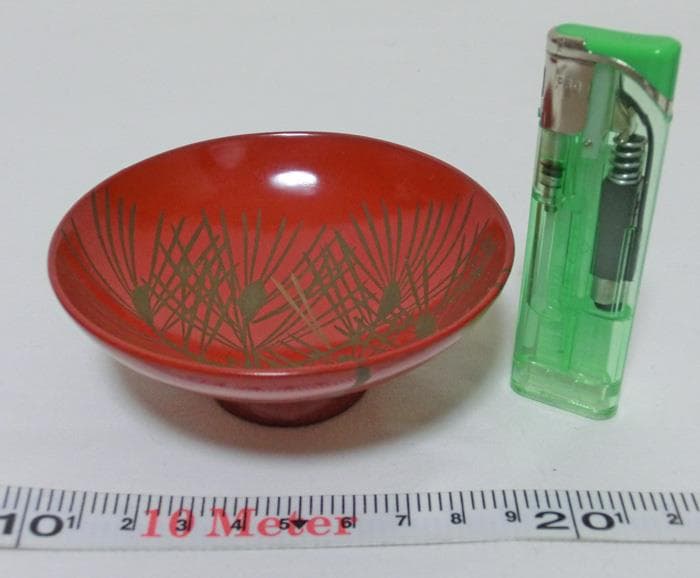 ☆江戸期☆江戸時代☆堅清☆塗師　堅地屋清兵衛☆子ノ日盃☆金彩☆共箱付☆