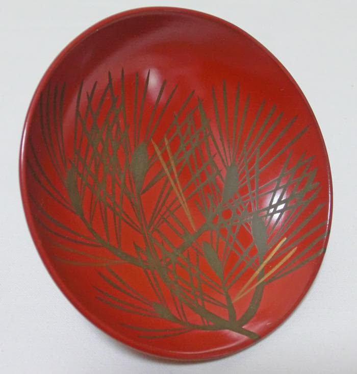 ☆江戸期☆江戸時代☆堅清☆塗師　堅地屋清兵衛☆子ノ日盃☆金彩☆共箱付☆