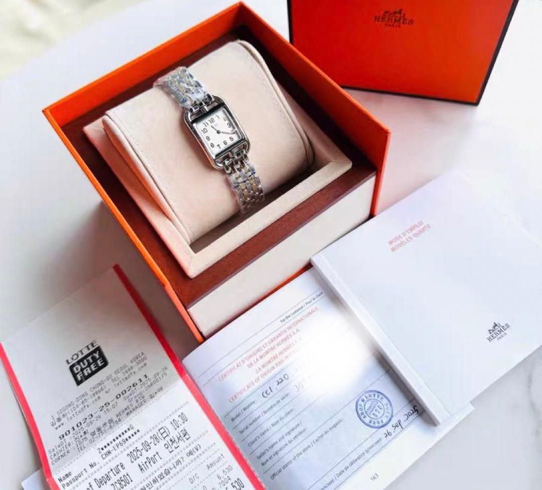 エルメスレディース ケープコッドゴールド スクエア腕時計ゴルド新品未使用31mm