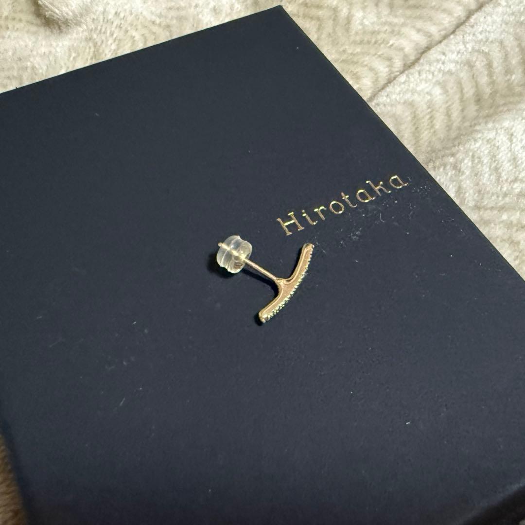 HIROTAKA ヒロタカ GOSSAMER ショートバー ダイヤモンド ピアス