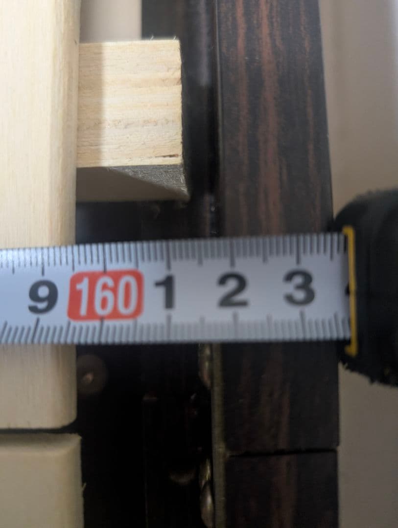 木製クイーンベッドフレーム ダークブラウン