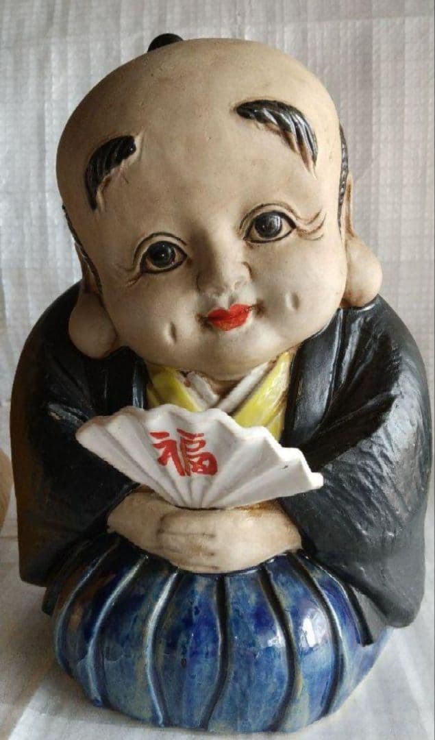 福助さん 福さん 福寿夫婦 置物 縁起物 中古