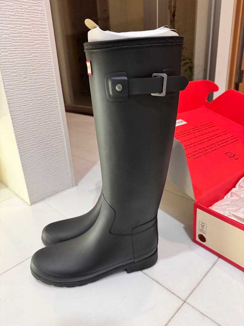 新品未使用　hunter オリジナル リファインド ブーツ ブラック