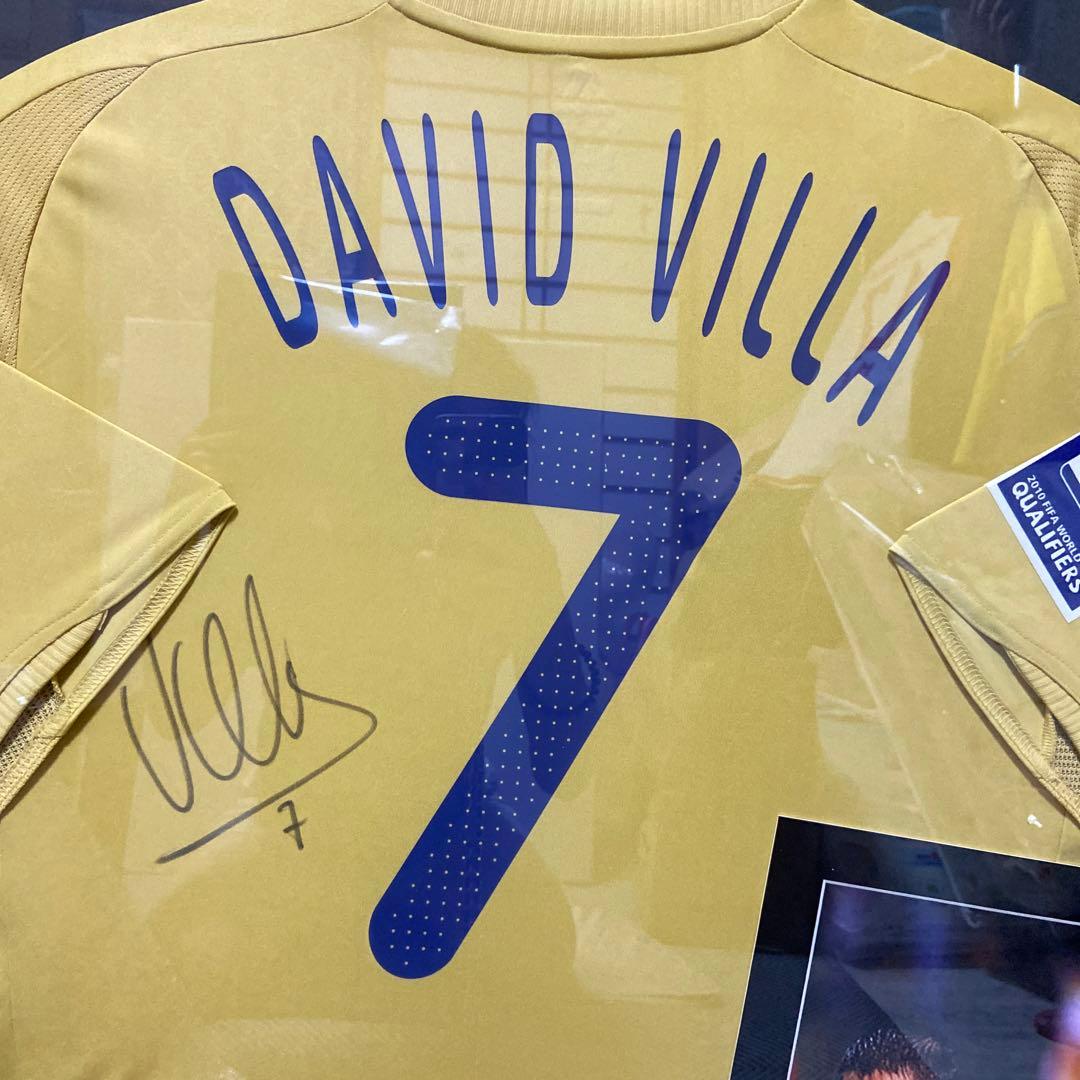 ダビド・ビジャ直筆サイン入り選手支給品ユニフォーム
