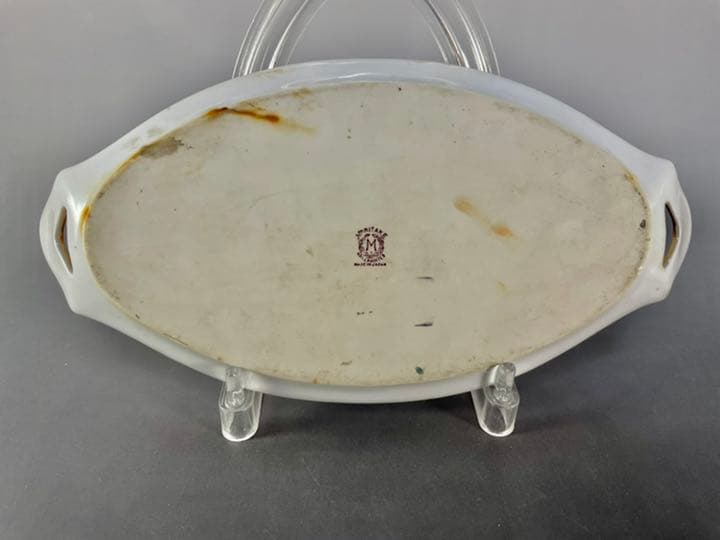 オールドノリタケ デコレディ ハンドル付 トレイ型 絵皿 アールデコ ラスター彩