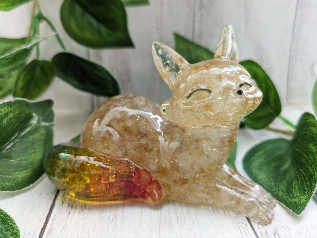 【睦月】ラピスラズリの蝶ネクタイねこちゃん形オルゴナイト☆他２点