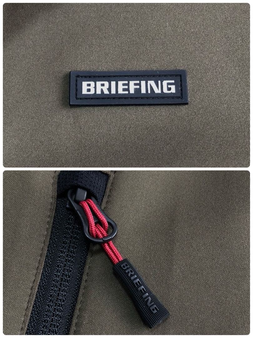【未使用級】BRIEFING 3D LOGO PARKA ジッパー オリーブ L