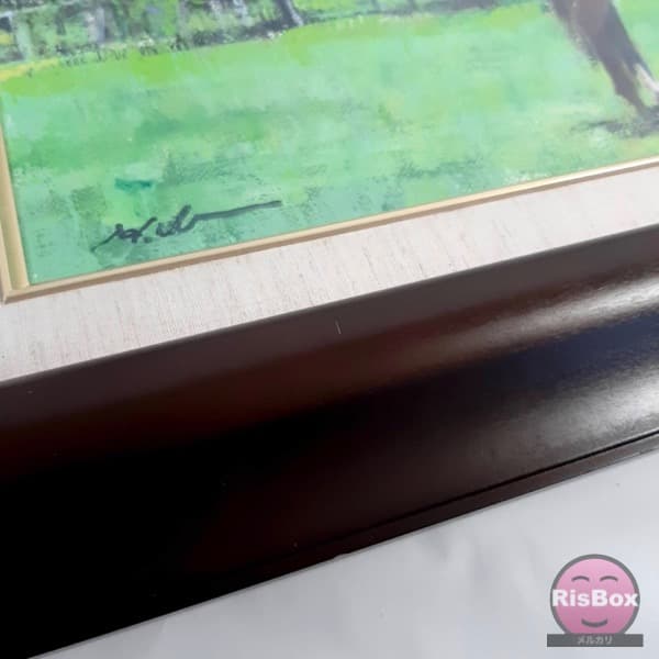 【うま年SALE】馬　油絵　10号　額縁と油絵　午年