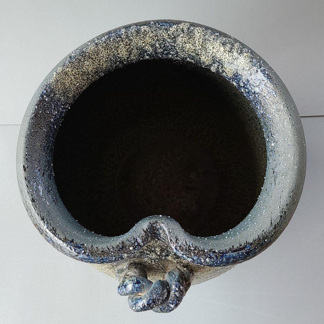 信楽焼 傘立て 青古信楽耳付 高さ４４cm