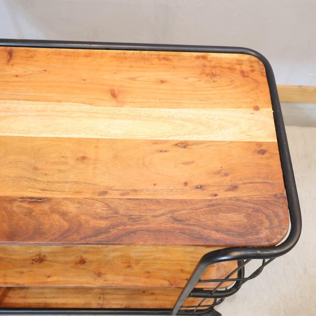 SPICE OF LIFE 3段ワイドワゴンラック オープンシェルフ 工業系