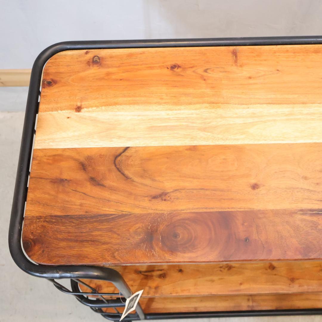 SPICE OF LIFE 3段ワイドワゴンラック オープンシェルフ 工業系