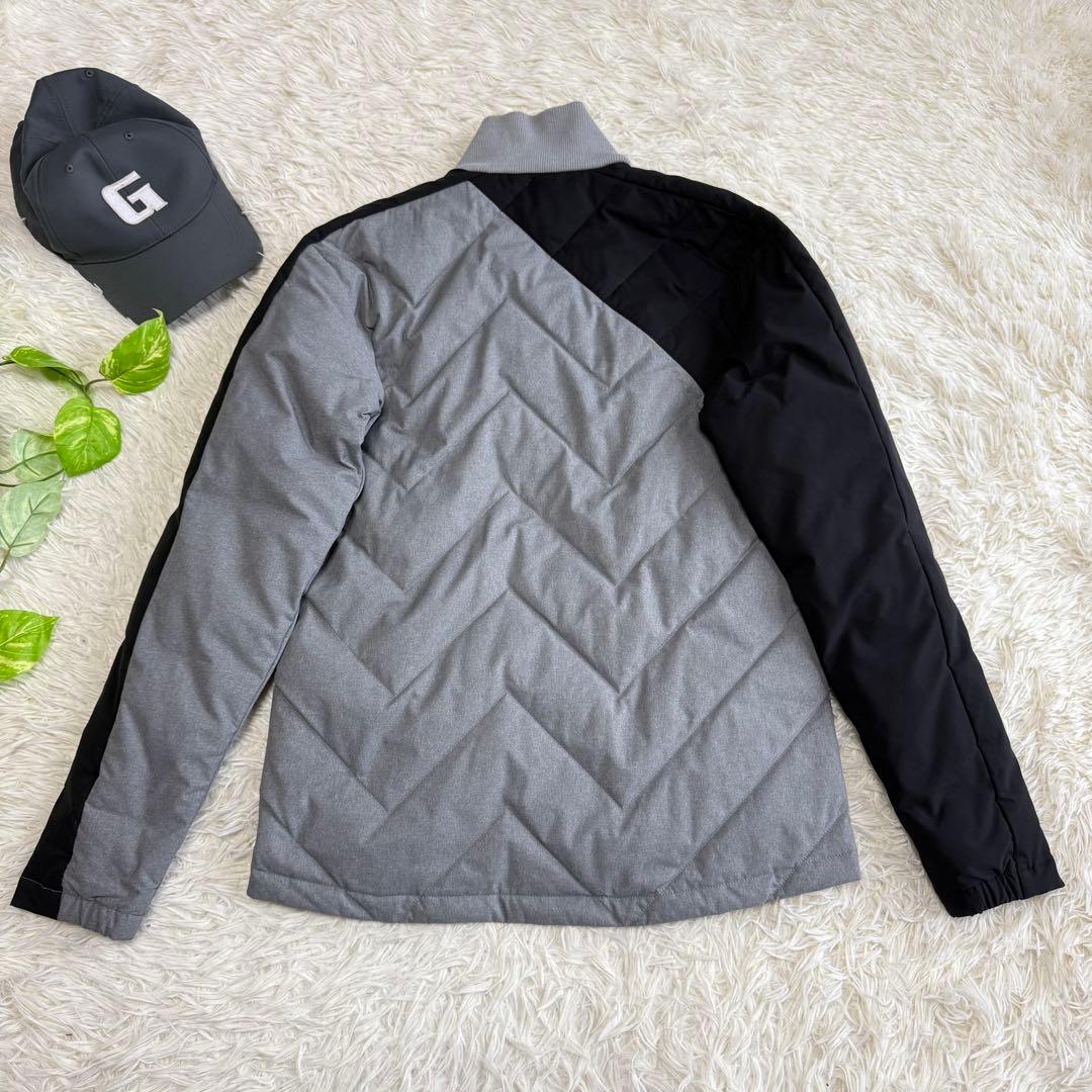 【デサントゴルフ】美品 ダウンジャケット グレー 切替 Mサイズ メンズ