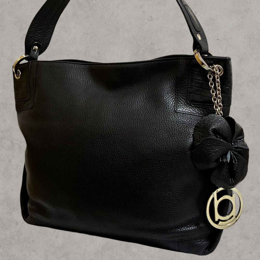 BEAUGRAND ボーグラン ショルダーバッグ JRA認定 クロコダイル 黒