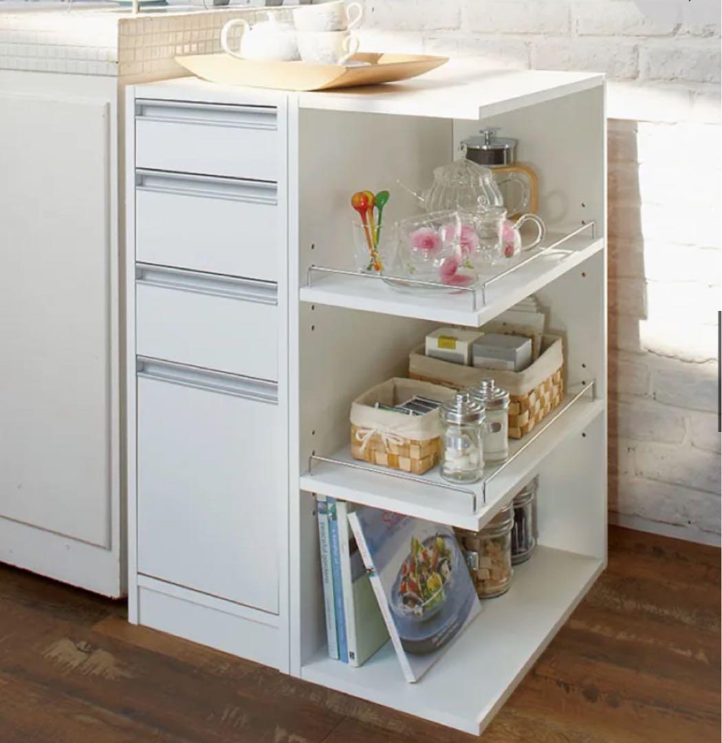 ディノス　取り出しやすい2面オープンすき間収納庫