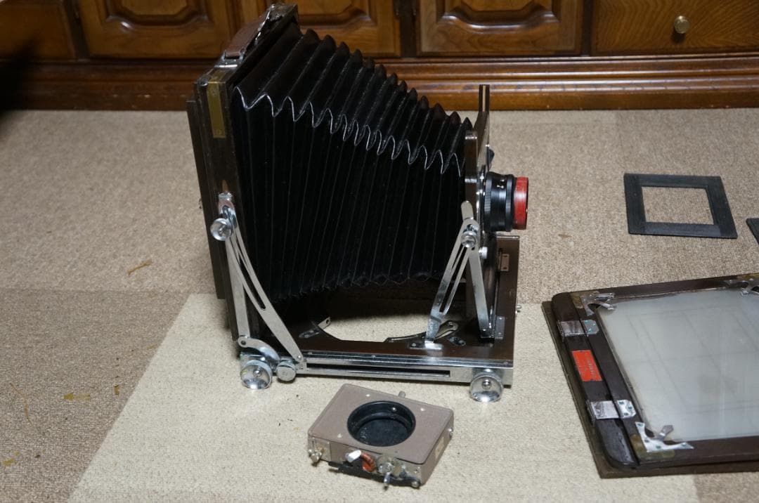 レトロ OKUHARA CAMERA オクハラカメラ 蛇腹 木製 大判　LPL