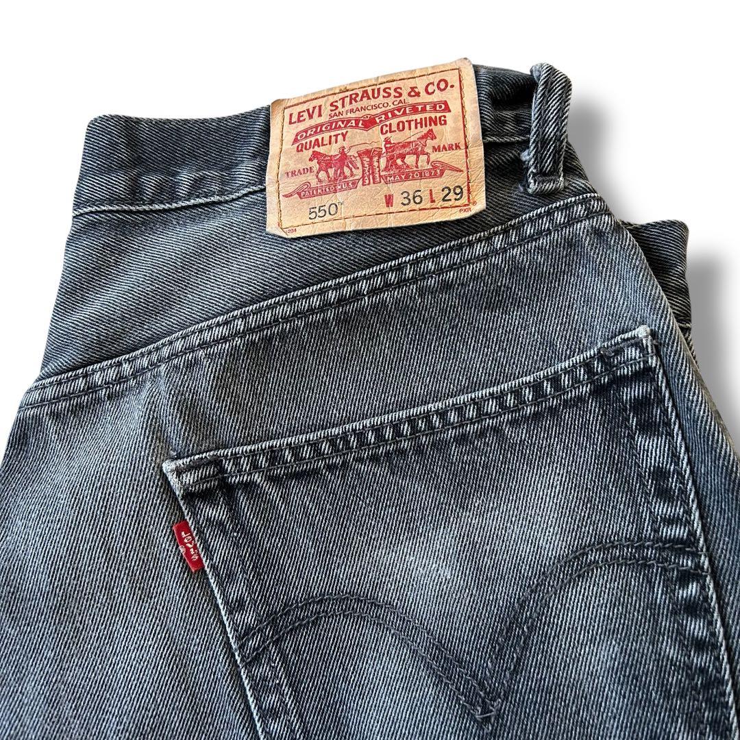 リーバイス 550 ブラックデニム バギーパンツ W36 L29 墨黒 ゆるだぼ