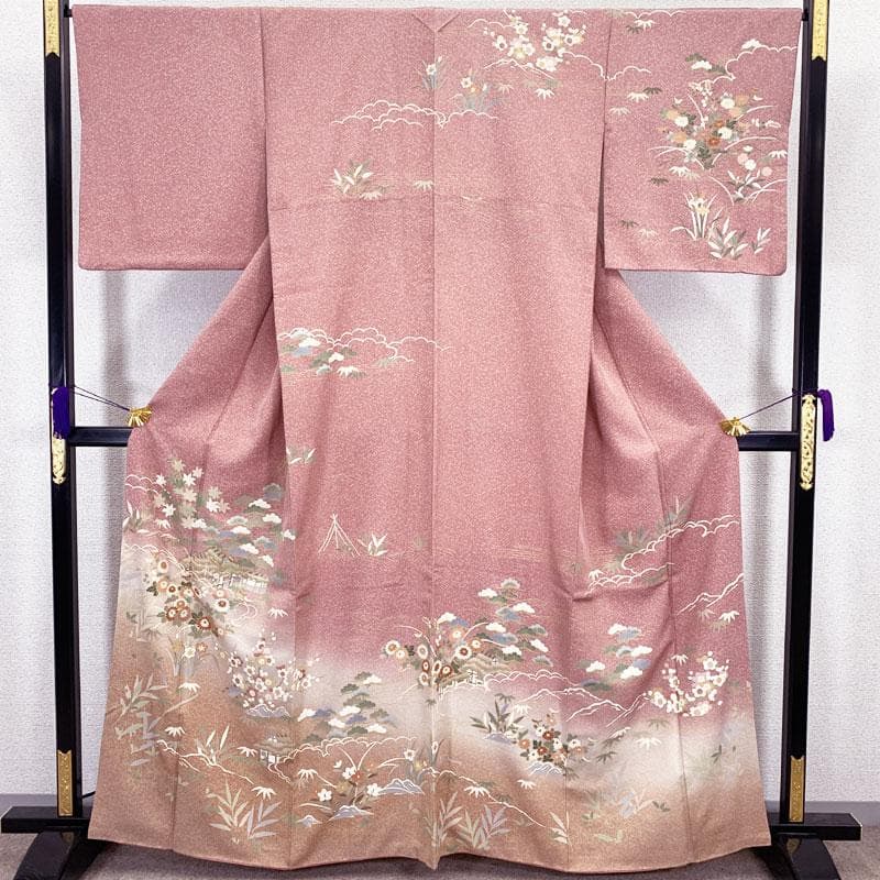 511mh72☆呉服店取扱い 訪問着 金駒刺繍 金彩 たたき染め 茶屋辻☆美品