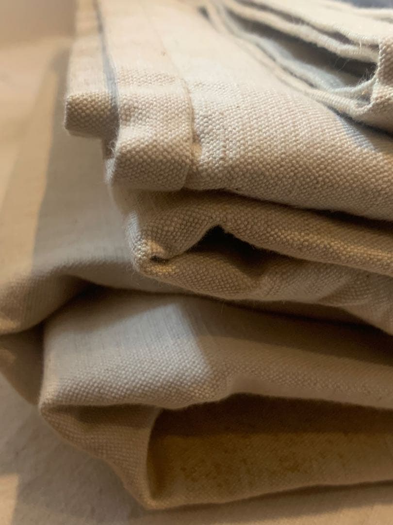 希少超大判 赤刺繍 フランスアンティーク未漂白リネン 二枚はぎ3.4x2.4m