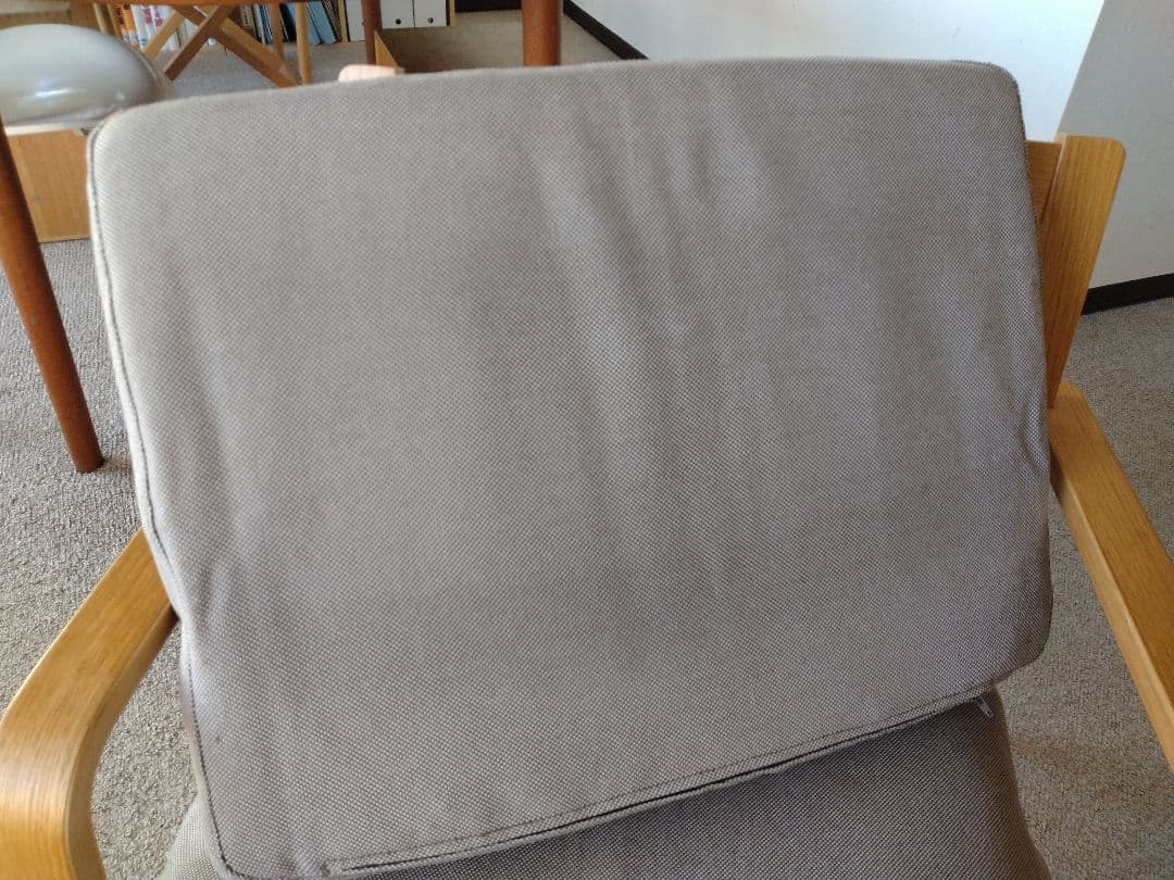 【良品】MUJI無印 ダイニングソファチェアオーク材/リビングでもつかえる茶①