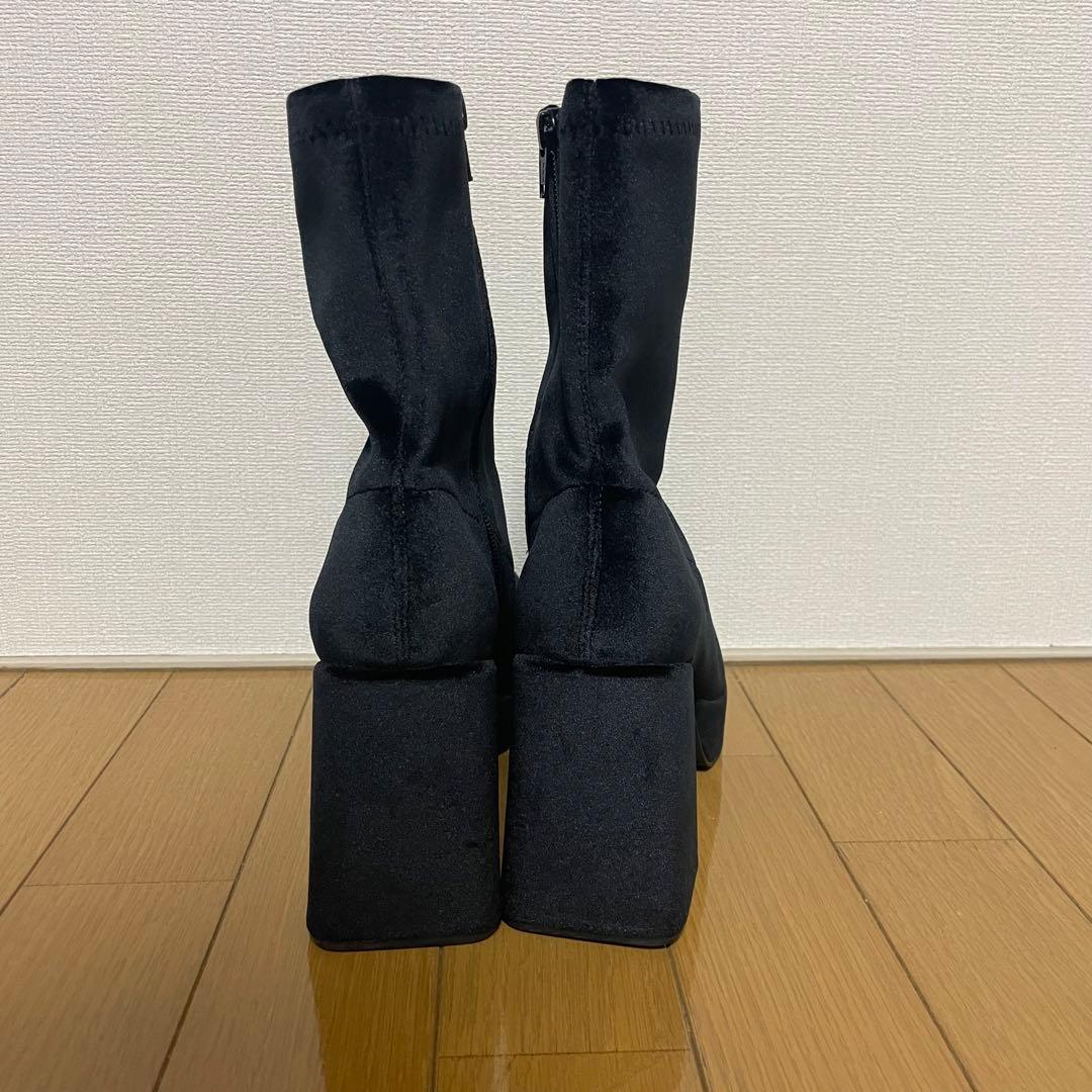 ViVi掲載 STRETCH BLOCK HEEL ブーツ L