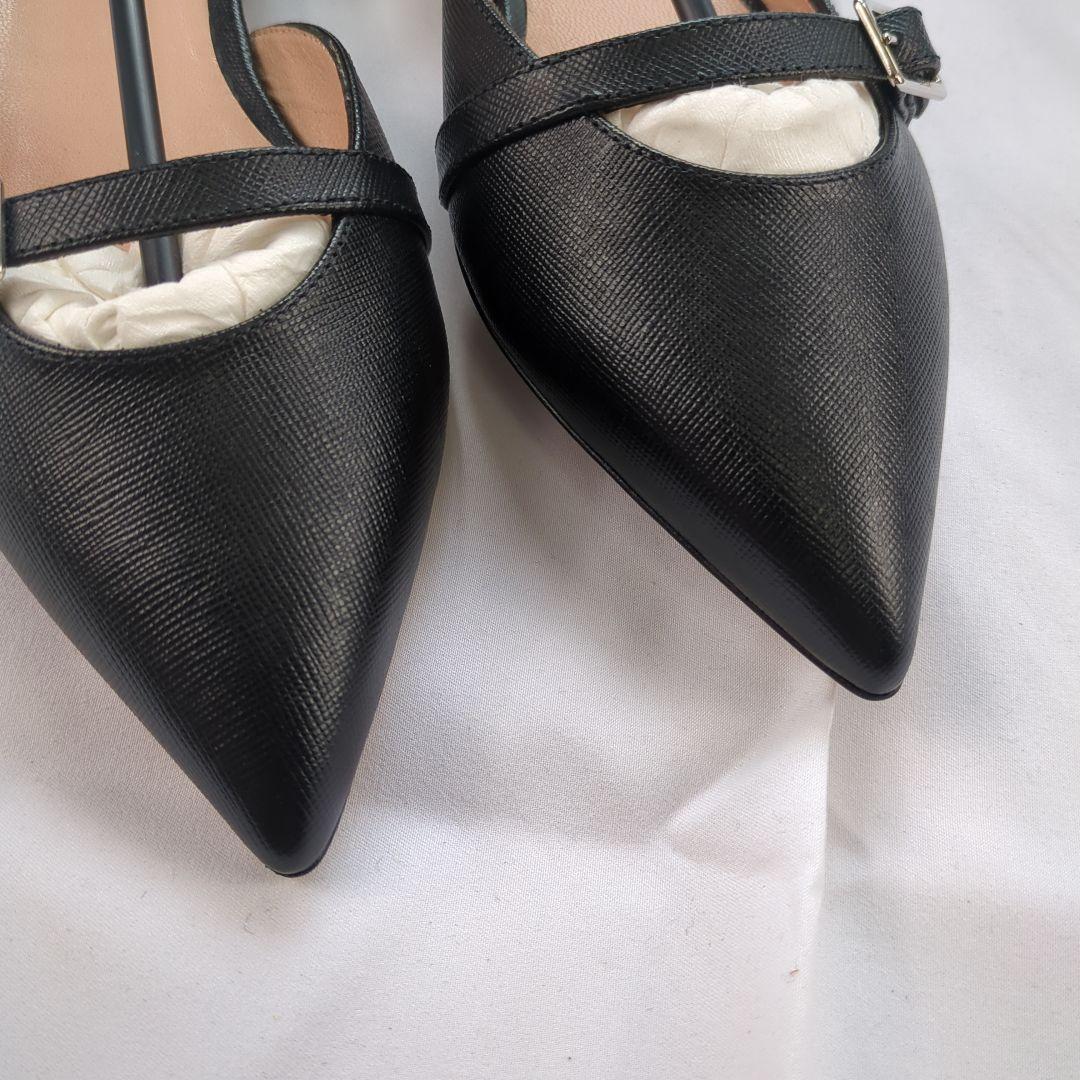 BALLY　バリー　フラットパンプス　レザー　ブラック　未使用級　22.5cm