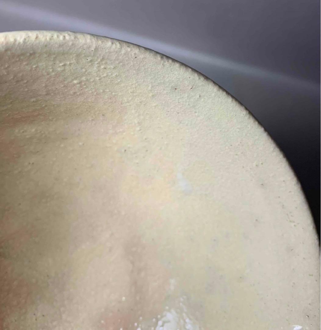 茶道具　久田宗匠書付　朝日焼　御本粉引茶碗　74代　朝日豊斎