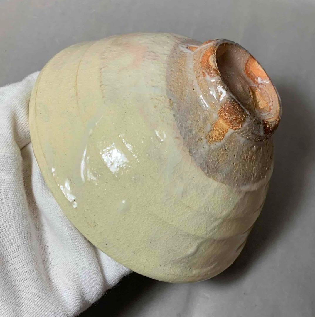 茶道具　久田宗匠書付　朝日焼　御本粉引茶碗　74代　朝日豊斎