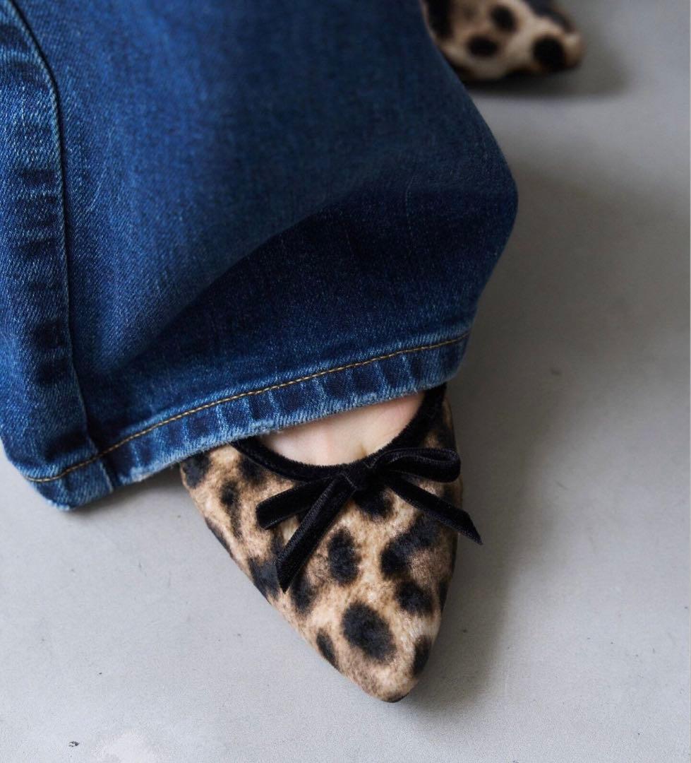 【新品未使用】【完売品】LE TALON ポインテッドレオパードバレエ 23.5