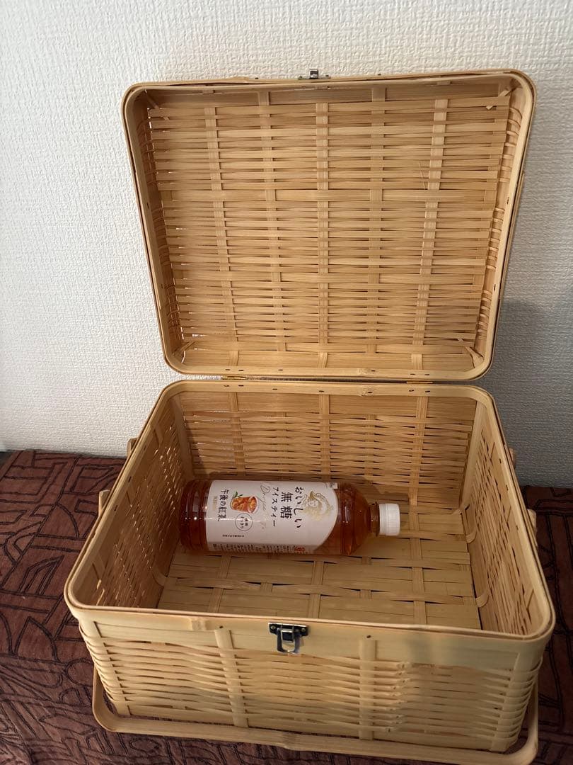 白竹　ピクニックバスケット　1点 竹かご 行楽　お弁当