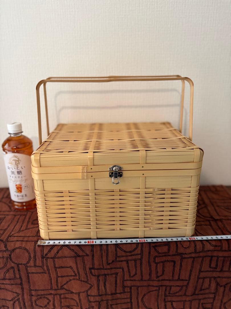 白竹　ピクニックバスケット　1点 竹かご 行楽　お弁当