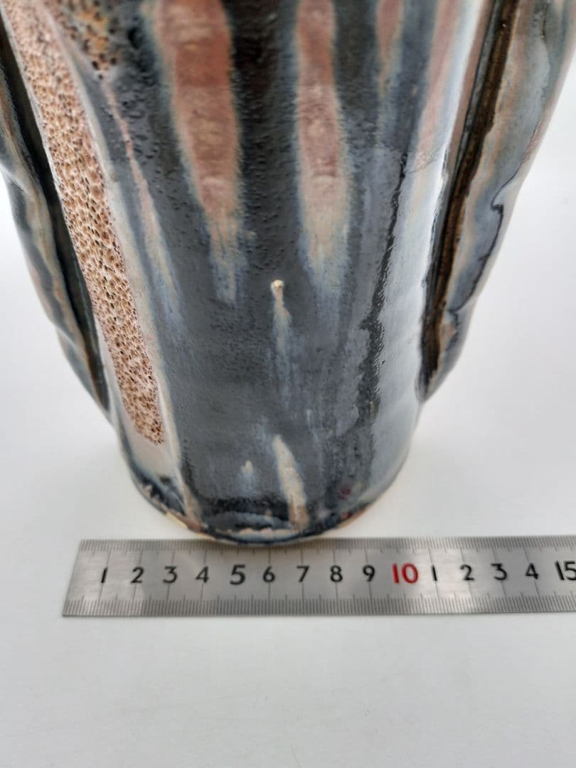 c675 古瀬戸花入 13代山口小左衛門 木箱 茶道具 古物