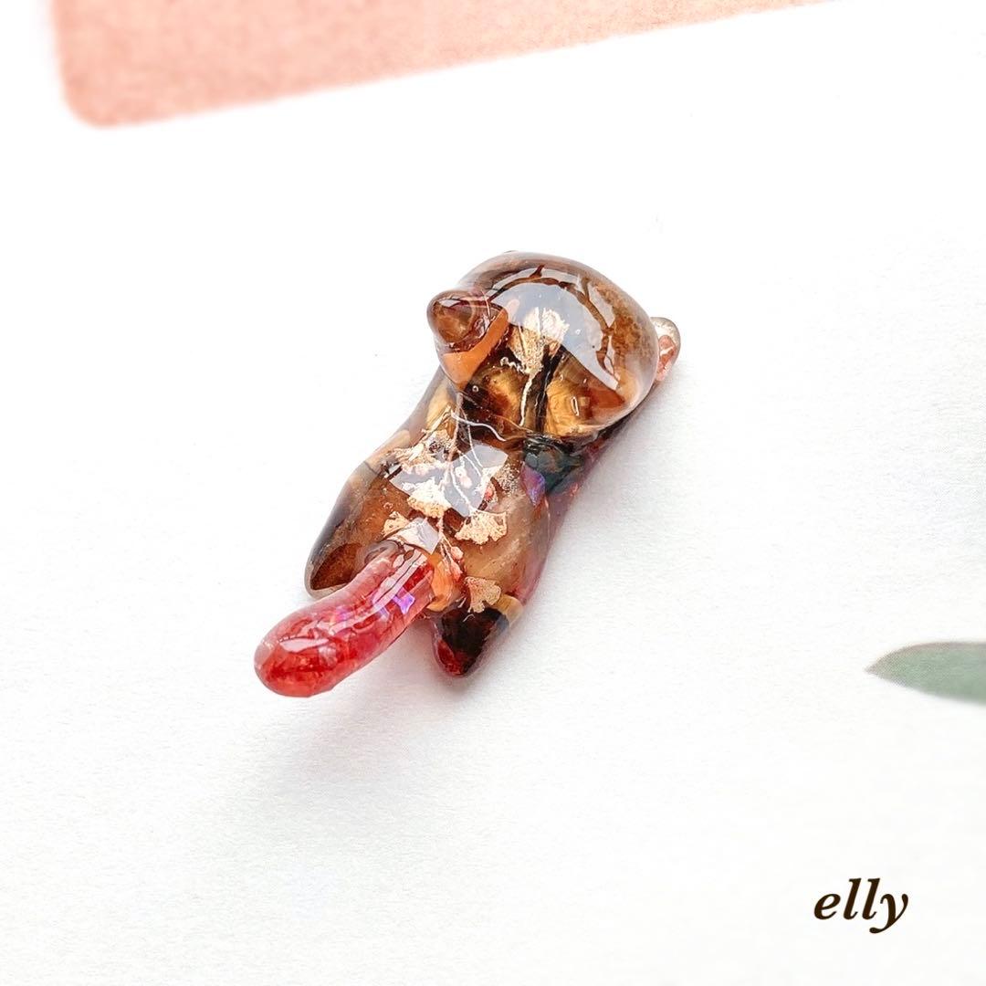 【ゼロ様】1511.天然石　琉球ガラス　楓　肉球　ジャンピング猫　レジン