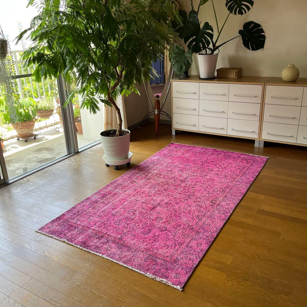 Punch(ᵔᴥᵔ)さん専用 トルコヴィンテージラグNo.94マゼンタピンク