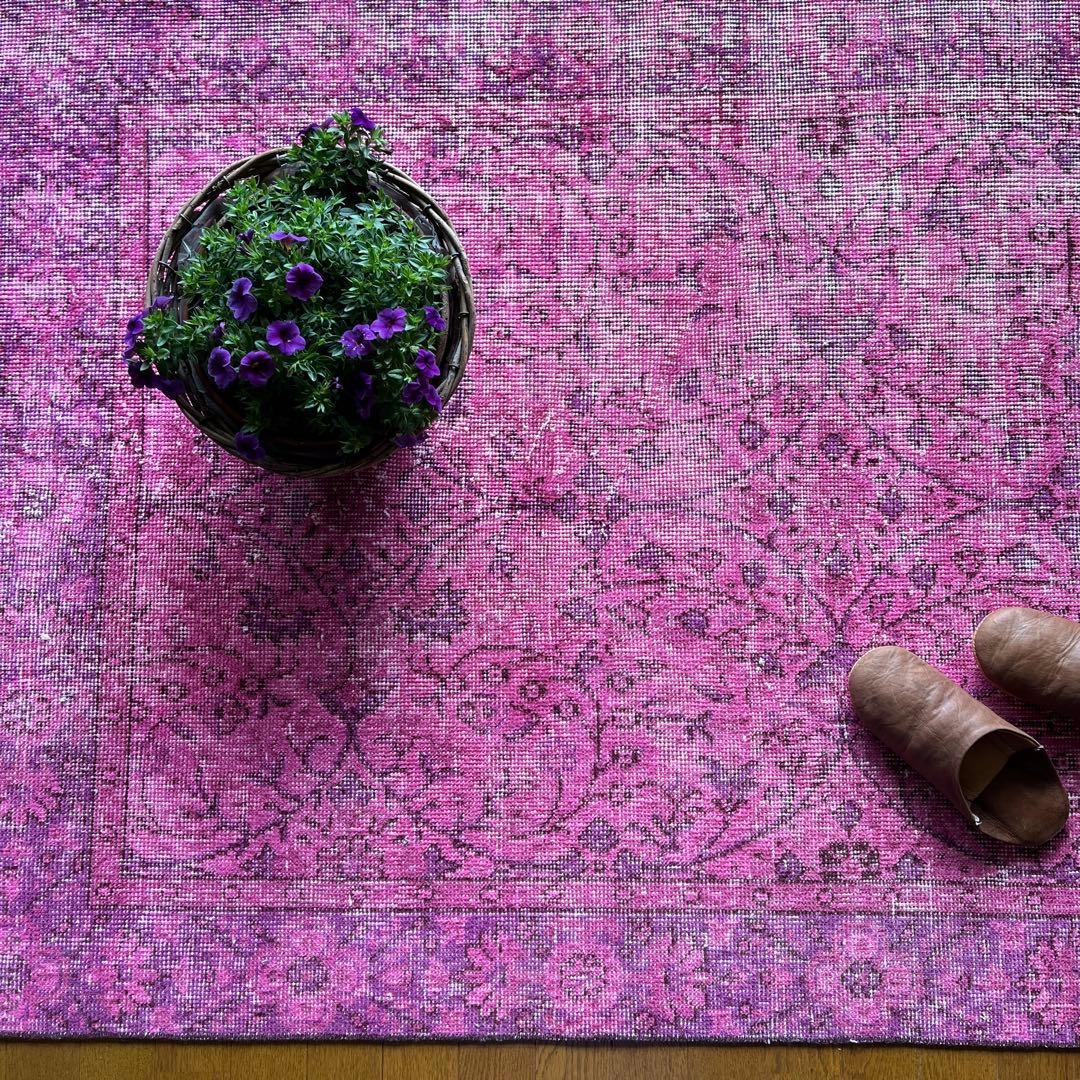 Punch(ᵔᴥᵔ)さん専用 トルコヴィンテージラグNo.94マゼンタピンク