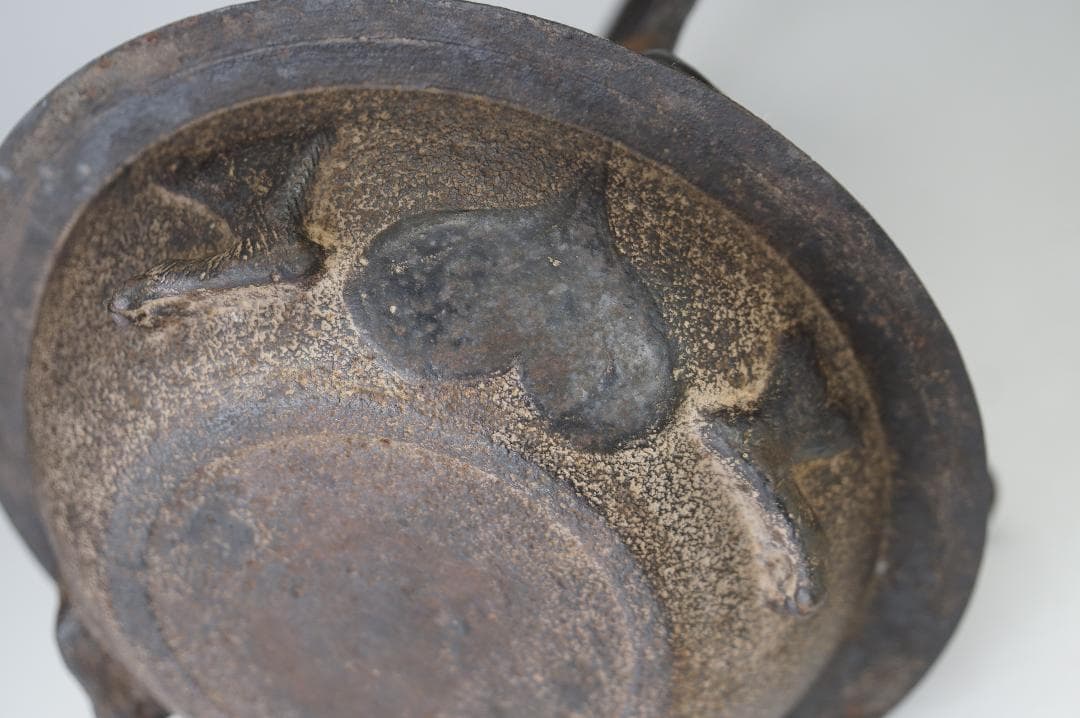 南部鉄瓶　狸　タヌキ 鉄瓶　　 煎茶道具 　検：龍文堂亀文堂金壽堂